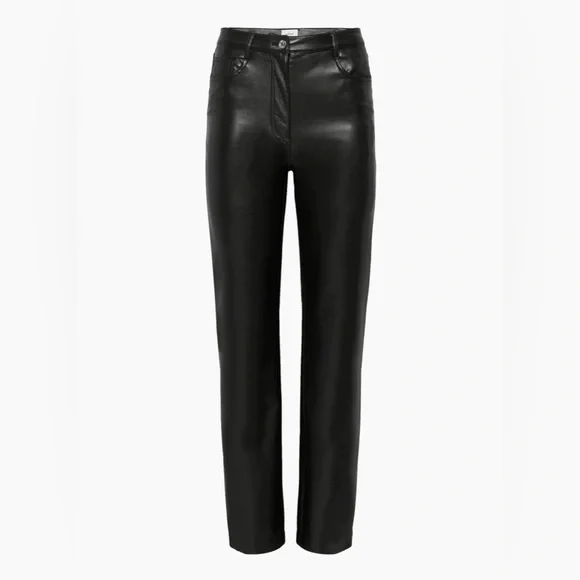 2. Aritzia Wilfred Vegan Leather Melina Pant in Black - Picture 7 of 14